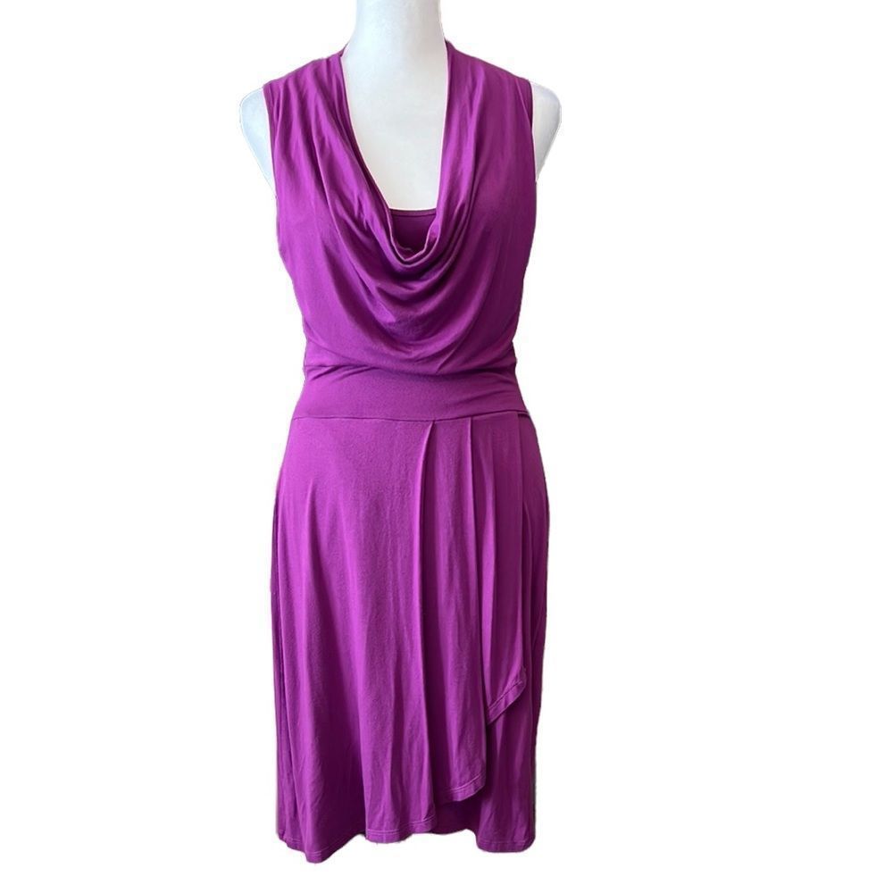 💜Host Pick💜 Mark. Sleeveless super soft T-shirt knit cowl neck faux wrap dress